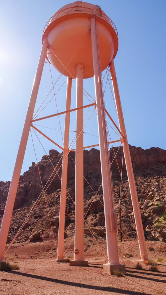 low angle shot of a water tower